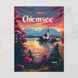Cartão Postal Chiemsee Alemanha vintage art
