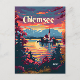 Cartão Postal Chiemsee Alemanha vintage art