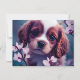 Cartão Postal Chien Fleur