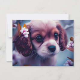 Cartão Postal Chien Fleur