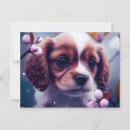 Cartão Postal Chien Fleur