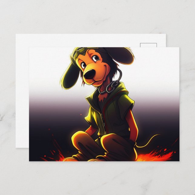 Cartão Postal Chien Jaune (Frente/Verso)