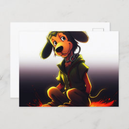 Cartão Postal Chien Jaune