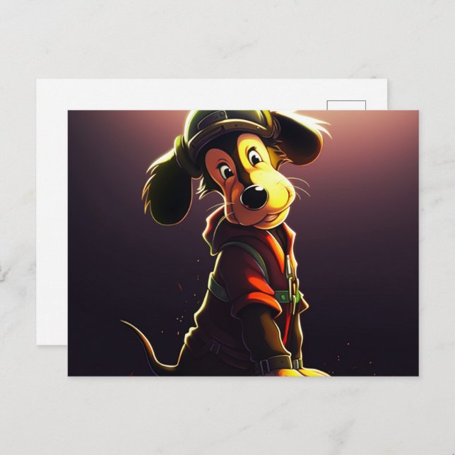 Cartão Postal Chien Jaune (Frente/Verso)