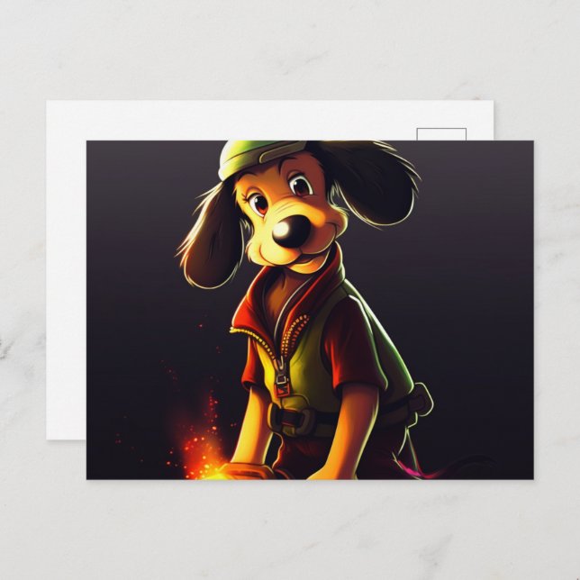 Cartão Postal Chien Jaune (Frente/Verso)