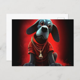 Cartão Postal Chien lumière rouge
