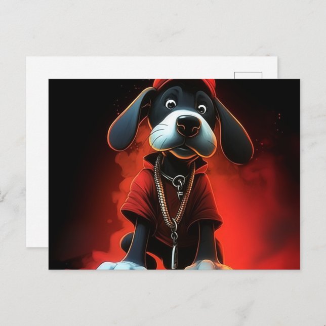 Cartão Postal Chien lumière rouge (Frente/Verso)