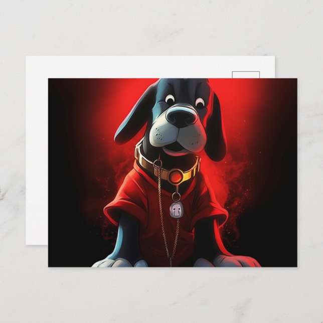 Cartão Postal Chien lumière rouge (Frente/Verso)