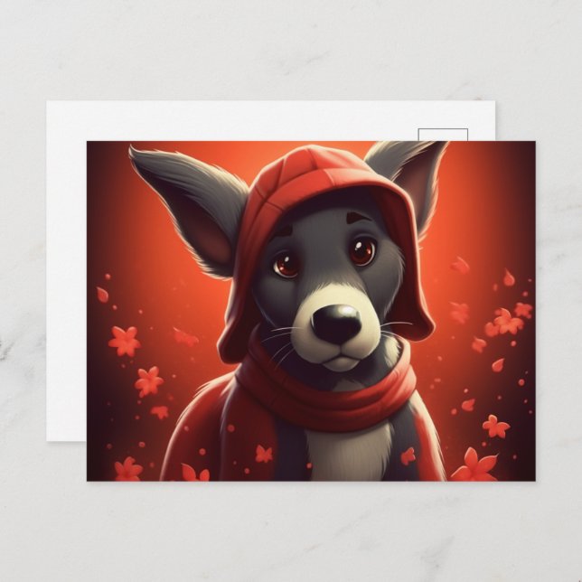 Cartão Postal Chien Rouge (Frente/Verso)