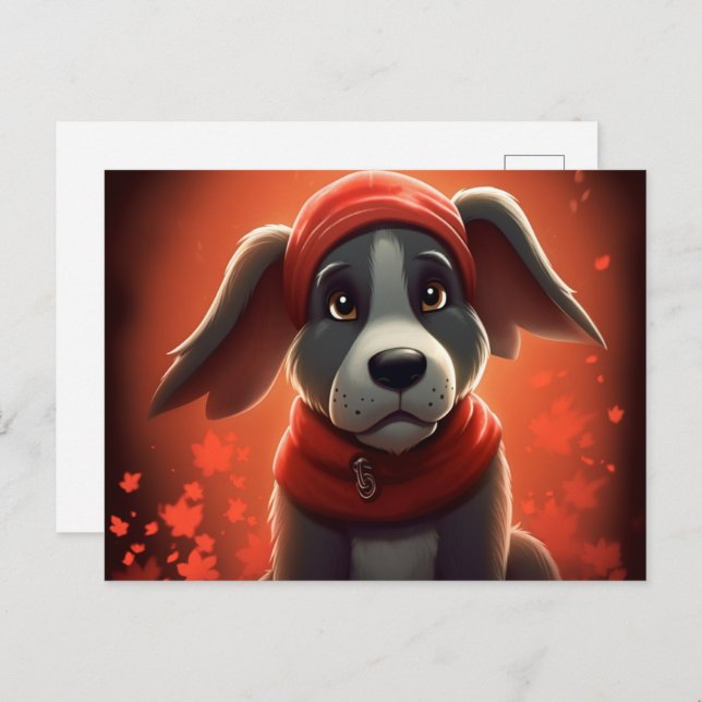 Cartão Postal Chien Rouge (Frente/Verso)