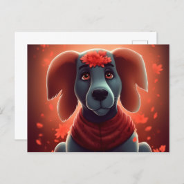 Cartão Postal Chien Rouge