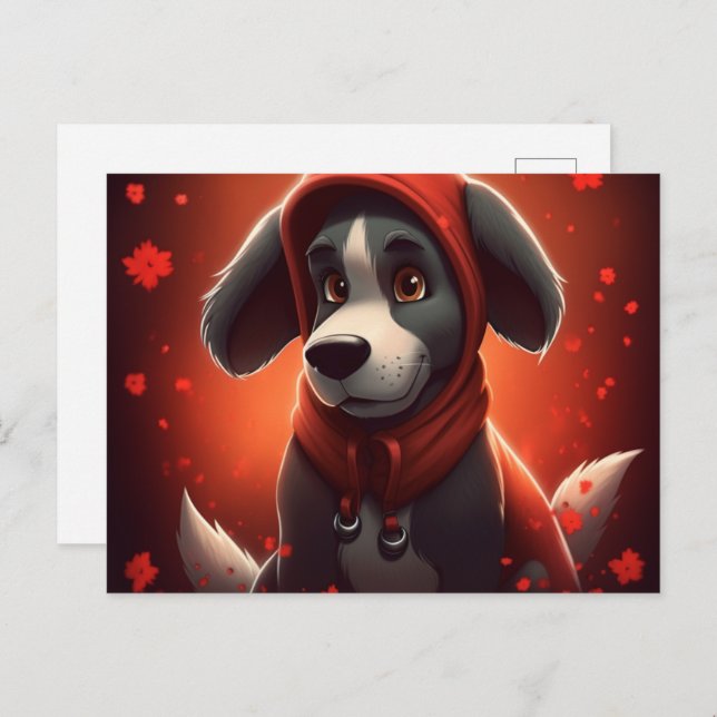 Cartão Postal Chien Rouge (Frente/Verso)