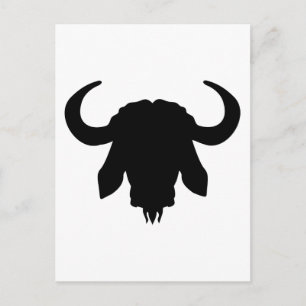 Cartão Postal Chifres de cabeça de búfalo