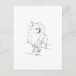 Cartão Postal Chihuahua de Cabelo Longo - Ilustração Minimalista