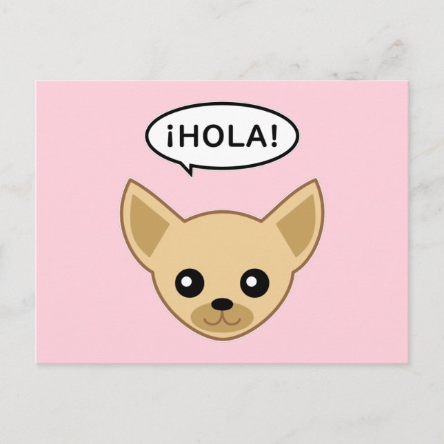 Cartão Postal Chihuahua Diz ¡Hola! (Frente)