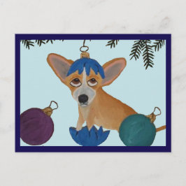 Cartão Postal Chihuahua em ornamento de Natal quebrado