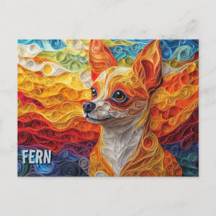 Cartão Postal Chihuahua Paper Enfileirando o Retrato de Cachorro