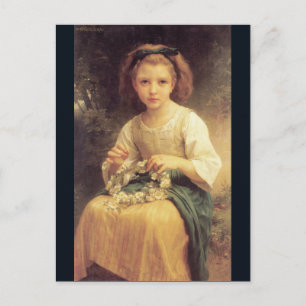 Cartão Postal Child Braiding a Crown by W.A. Bouguereau