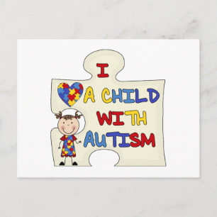 Cartão Postal Child WIth Autism Brunette Girl 2