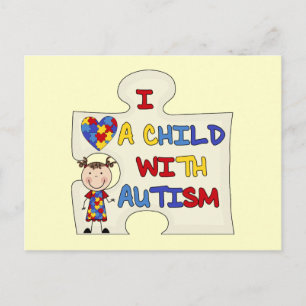 Cartão Postal Child WIth Autism Brunette Girl 2