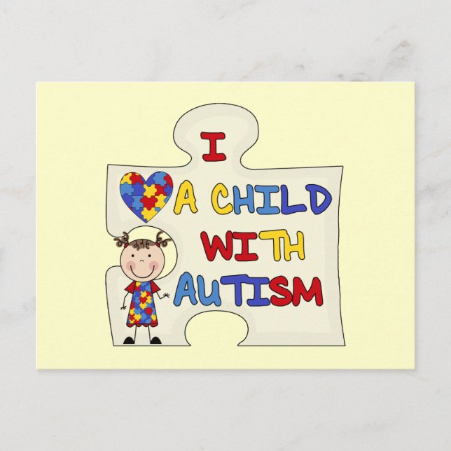Cartão Postal Child WIth Autism Brunette Girl 2 (Frente)