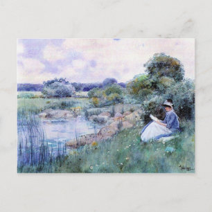 Cartão Postal Childe Hassam - Leitura feminina