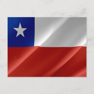 Cartão Postal Chile - Bandeira chilena -