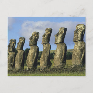 Cartão Postal Chile, Ilha de Páscoa, Rapa Nui, Ahu Akivi