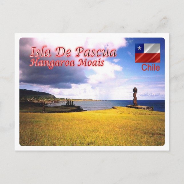 Cartão Postal Chile - Ilha Páscoa - (Frente)