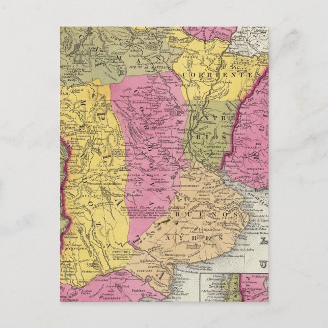 Cartão Postal Chili, La Plata E Uruguai (Frente)