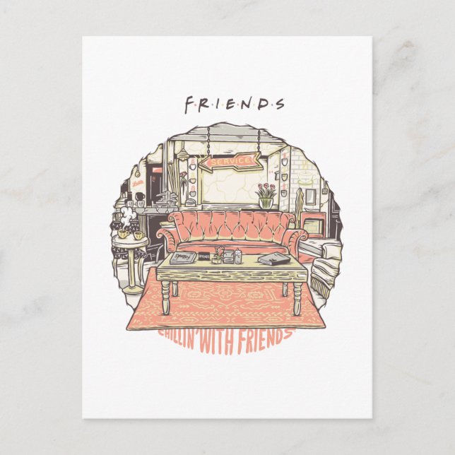 Cartão Postal Chillin' com FRIENDS™ Cartoon (Frente)