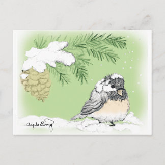 Cartão Postal Chilly Chickadee