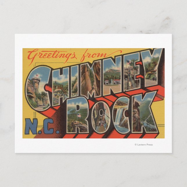 Cartão Postal Chimney Rock, Carolina do Norte (Frente)