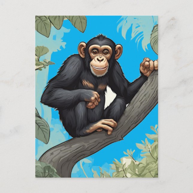Cartão Postal Chimpanzé-Cute (Frente)
