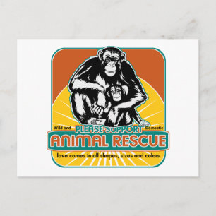 Cartão Postal Chimpanzé de Emergência Animal