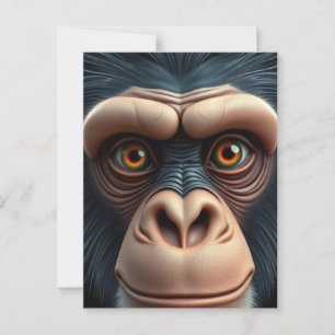 Cartão Postal Chimpanzé Engraçado e Louco