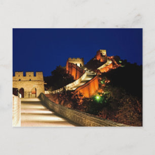 Cartão Postal China, Badaling, Grande Muralha, vista de