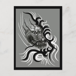 Cartão Postal China-Drache Estilo de Tatuagem