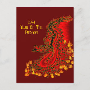Cartão Postal China Dragon, 2024 Ano Do Dragão