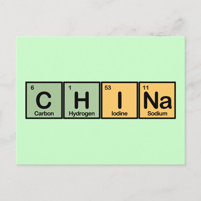 Cartão Postal China feita de Elementos (Frente)