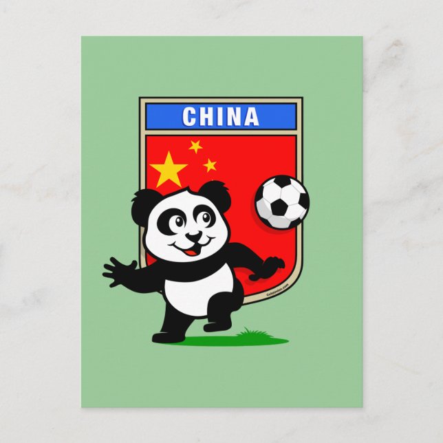 Cartão Postal China Soccer Panda (Frente)