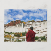 China, Tibete, Lhasa, monge tibetano com Potala