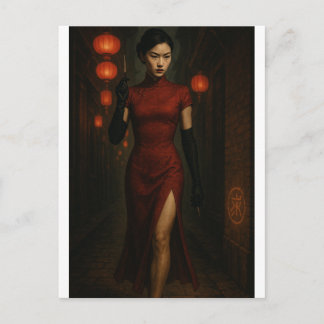Cartão Postal Chinese Qipao Assassin – Code in Crimson
