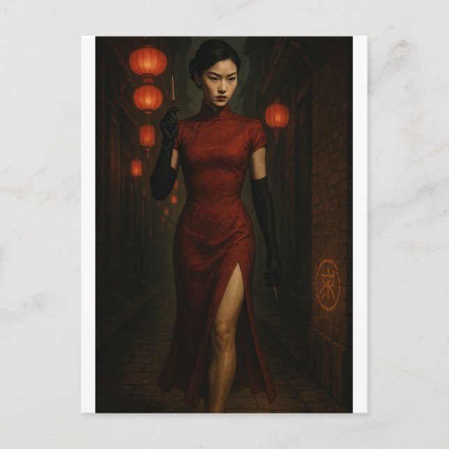 Cartão Postal Chinese Qipao Assassin – Code in Crimson (Frente)