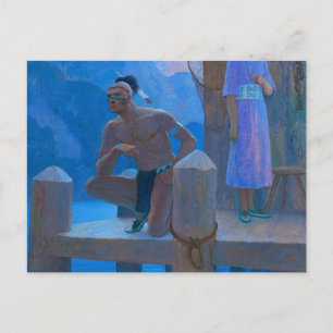 Cartão Postal Chingachgook por Newell Convers Wyeth