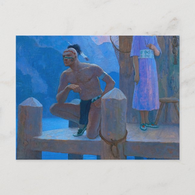 Cartão Postal Chingachgook por Newell Convers Wyeth (Frente)