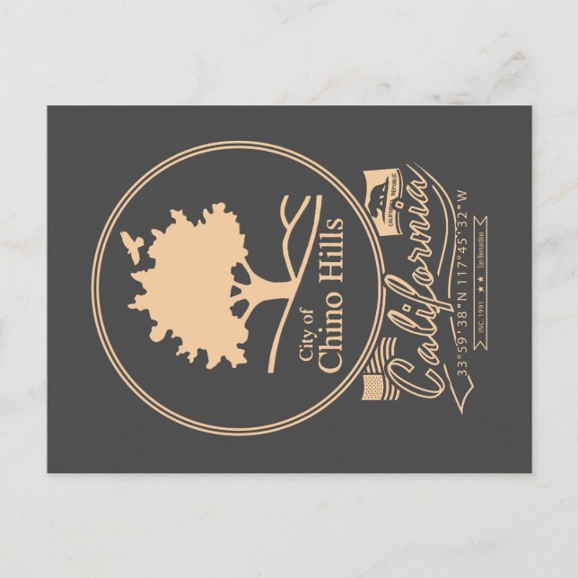 CARTÃO POSTAL CHINO COLINAS SAN BERNARDINO CALIFORNIA (Frente)