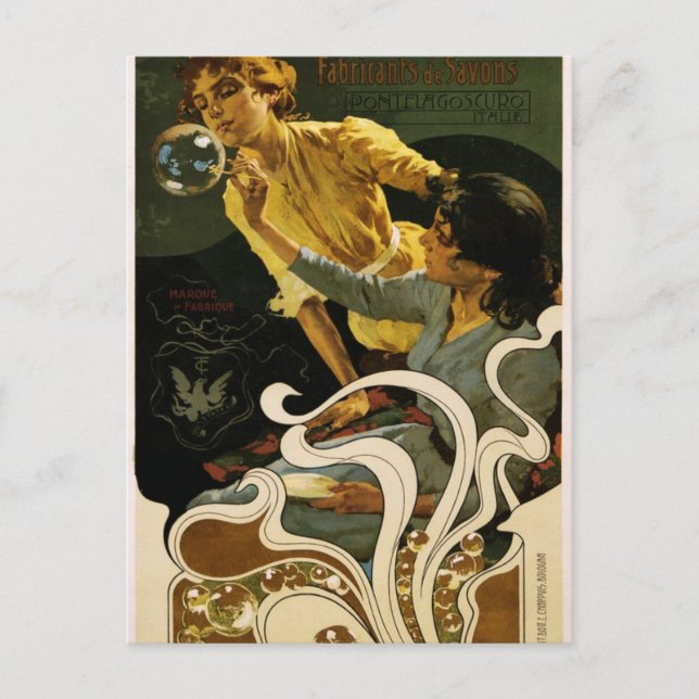 Cartão Postal Chiozza e Turchi, Fabricantes de savons (Frente)