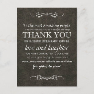 Cartão Postal Chique Brown Casamento vintage Obrigado