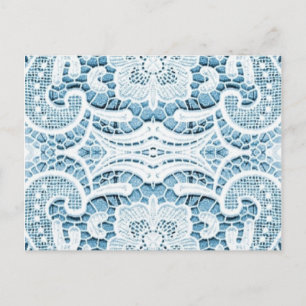 Cartão Postal Chique Floral aqua azul-boêmica